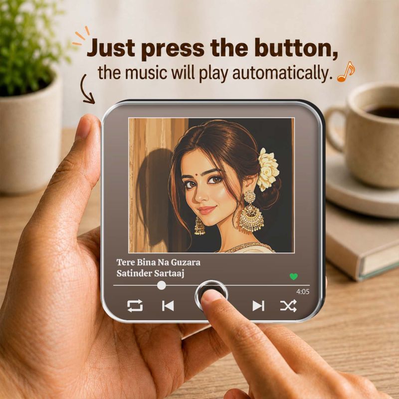 Birthday Gift for Wife Personalized Musical Fridge Magnet | Music Player Refrigerator Magnet Rechargeable Sound Magnet 1st for Wife